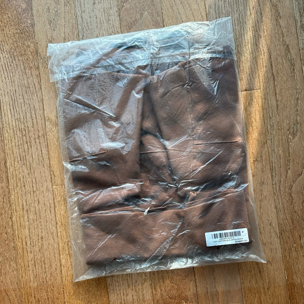Brand New (NWT) Lunya Cozy Cotton Silk Pullover 1/4 Zip Sweater - walnut Brown - Picture 7 of 9